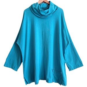WATER SISTER DRY GOODS Boho Lagenlook Minimalist Oversized Cotton Gauze Tunic OS